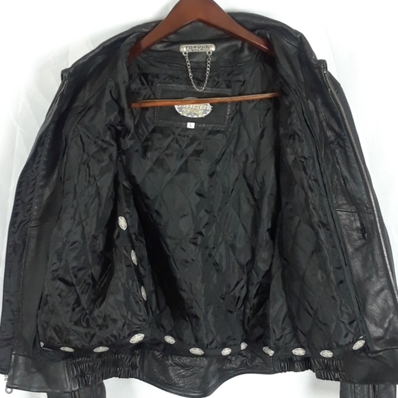 TORQUE STAR Leather Jacket men's Large - Picture 8 of 8